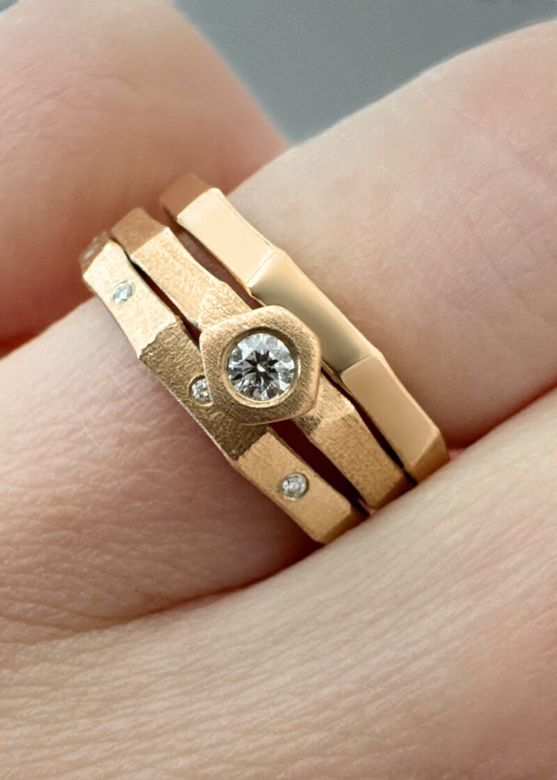Seert - yellow gold and diamond ring set - Image 2