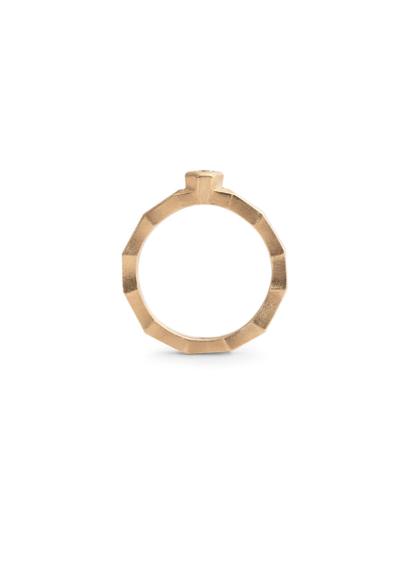 Seert - yellow gold ring with diamond - Image 2